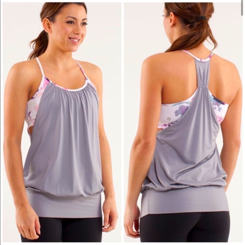 Size 4 Blurred Blossom Lululemon No Limits Tank